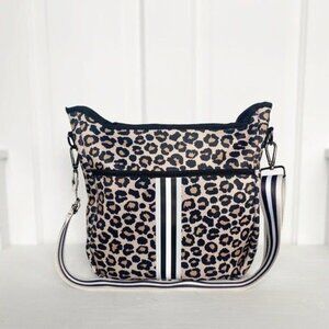 Leopard Print Neoprene Lightweight Womens Crossbody Purse